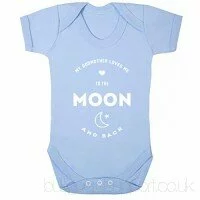 BreadandButterThreads My Godmother Loves Me To The Moon And Back baby vest boys girls - 7MR9BKQPH